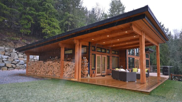 Interior de casa de madera